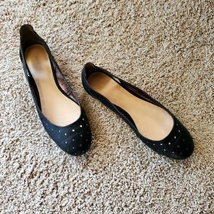 Nine West Leather Ballet Cutout Flats
